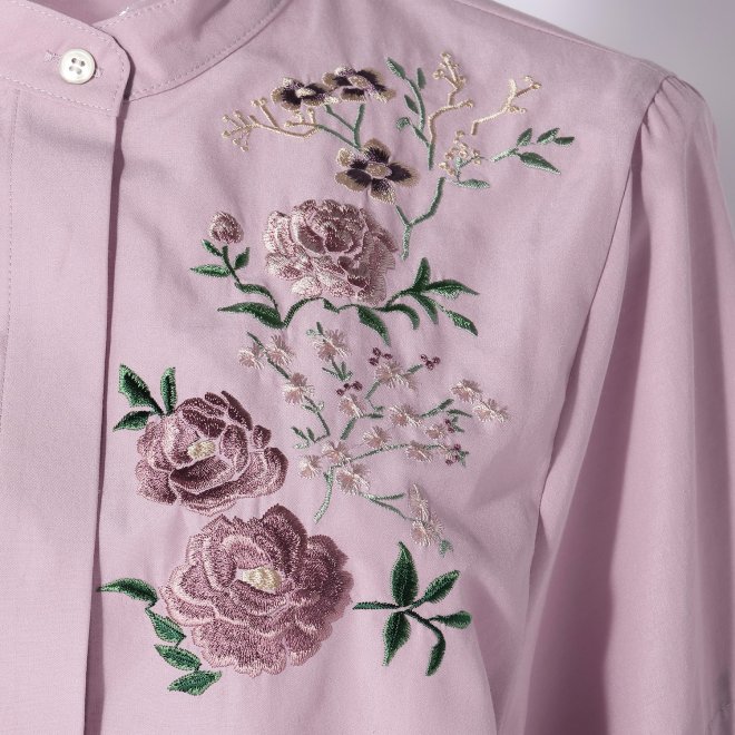 FLOWER EMBROIDERY SHIRT　 詳細画像 ライトピンク 2