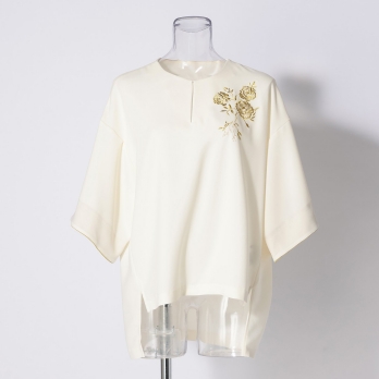 SET UP WITH FLOWER EMBROIDERY 　ブラウス 詳細画像