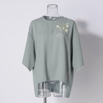 SET UP WITH FLOWER EMBROIDERY 　ブラウス 詳細画像