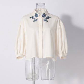 FLOWER EMBROIDERY SHIRT　