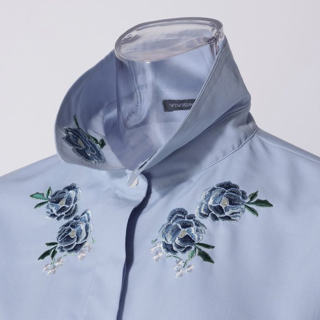 FLOWER EMBROIDERY SHIRT　 詳細画像 ライトブルー 5