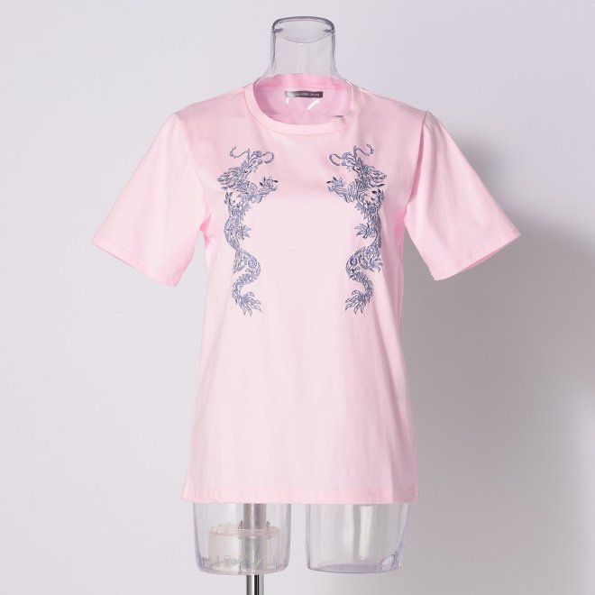 FLOWER DRAGON EMBROIDERY TEE SHIRTS 詳細画像 ライトピンク 1