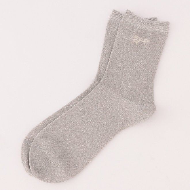 SOCKS with DRAGON EMBROIDERY　靴下 詳細画像 シルバー 1