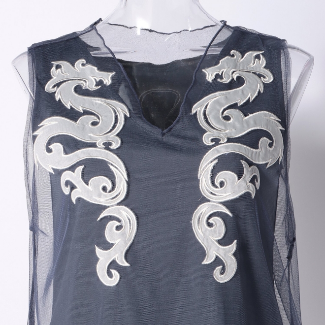 TULLE APPLIQUE　ブラウス 詳細画像 ブルー 4