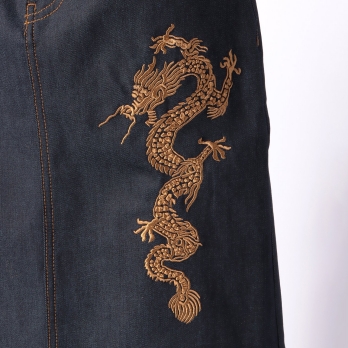 DENIM with DRAGON EMBROIDERY　スカート 詳細画像