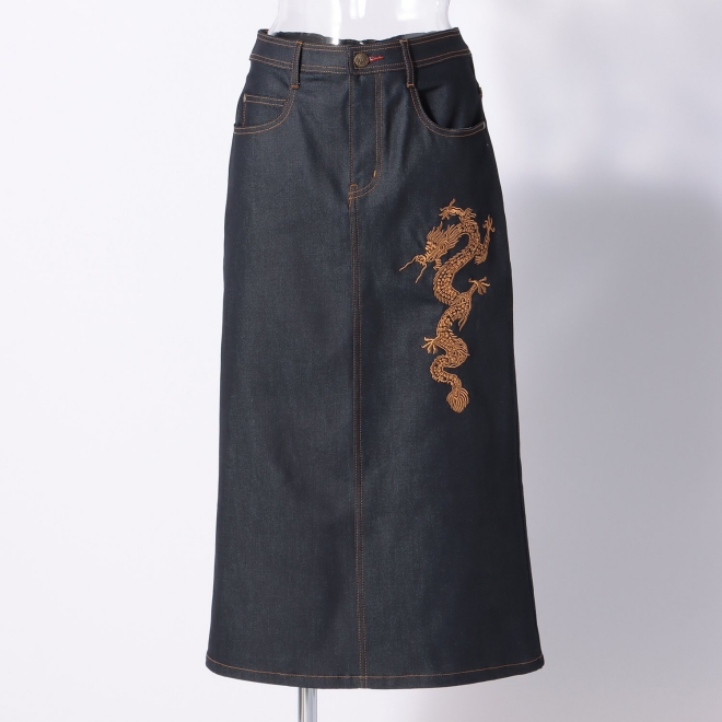 DENIM with DRAGON EMBROIDERY　スカート 詳細画像 ネイビー 2