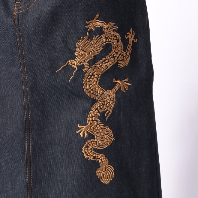 DENIM with DRAGON EMBROIDERY　スカート 詳細画像 ネイビー 5