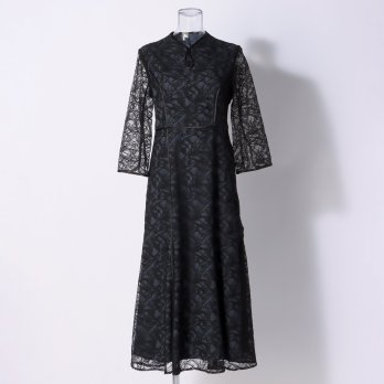 【DRESS COLLECTION】 マウンテン柄レースマーメイド ドレス 詳細画像