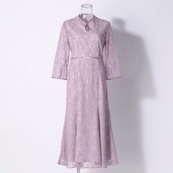 【DRESS COLLECTION】 マウンテン柄レースマーメイド ドレス 詳細画像