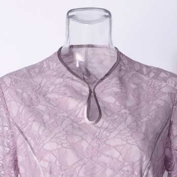 【DRESS COLLECTION】 マウンテン柄レースマーメイド ドレス 詳細画像