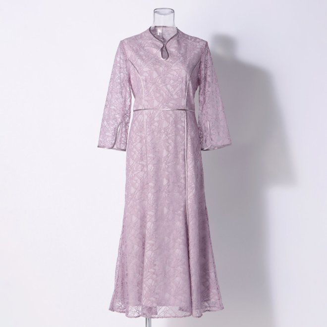 【DRESS COLLECTION】 マウンテン柄レースマーメイド ドレス 詳細画像 パープル 1