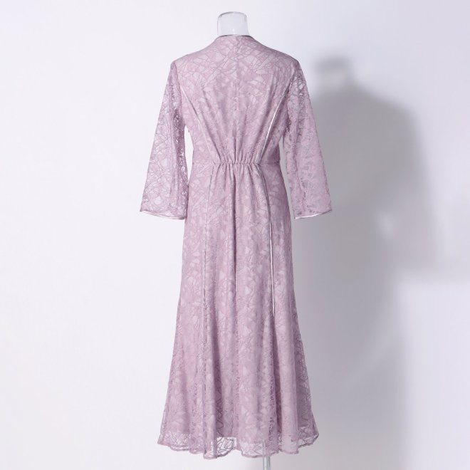 【DRESS COLLECTION】 マウンテン柄レースマーメイド ドレス 詳細画像 パープル 3