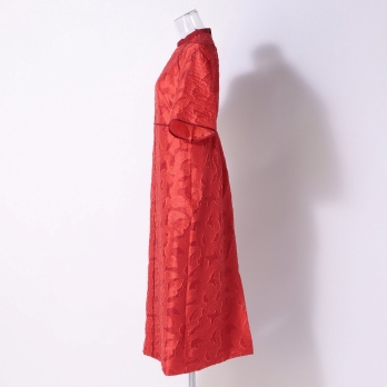 【DRESS COLLECTION】 ジャカードIラインドレス 詳細画像