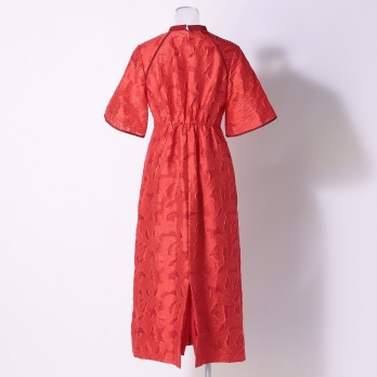 【DRESS COLLECTION】 ジャカードIラインドレス 詳細画像