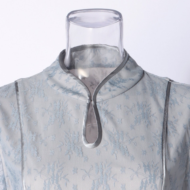 【DRESS COLLECTION】 チュールレースチャイナドレス 詳細画像 ブルー 8