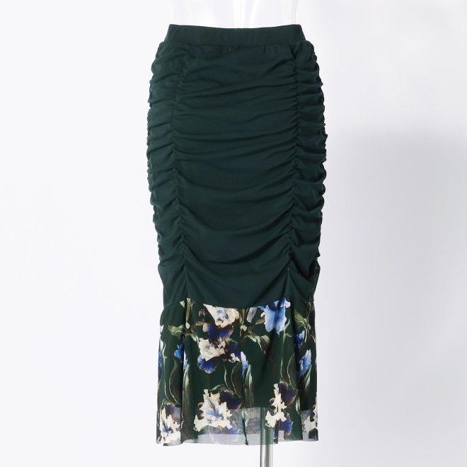 IRIS PRINT NETTING　スカート 詳細画像 グリーン系マルチ 3