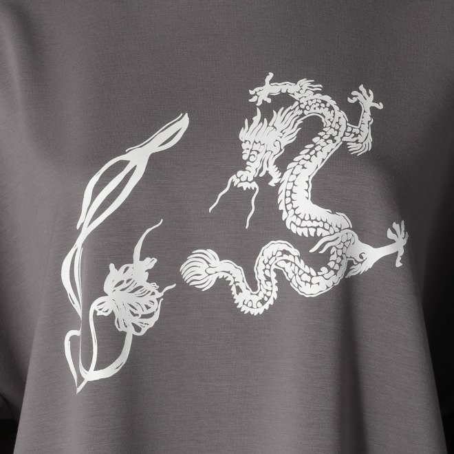 DRAGON ＆ IRIS PRINT　プルオーバー 詳細画像 ライトグレー 4