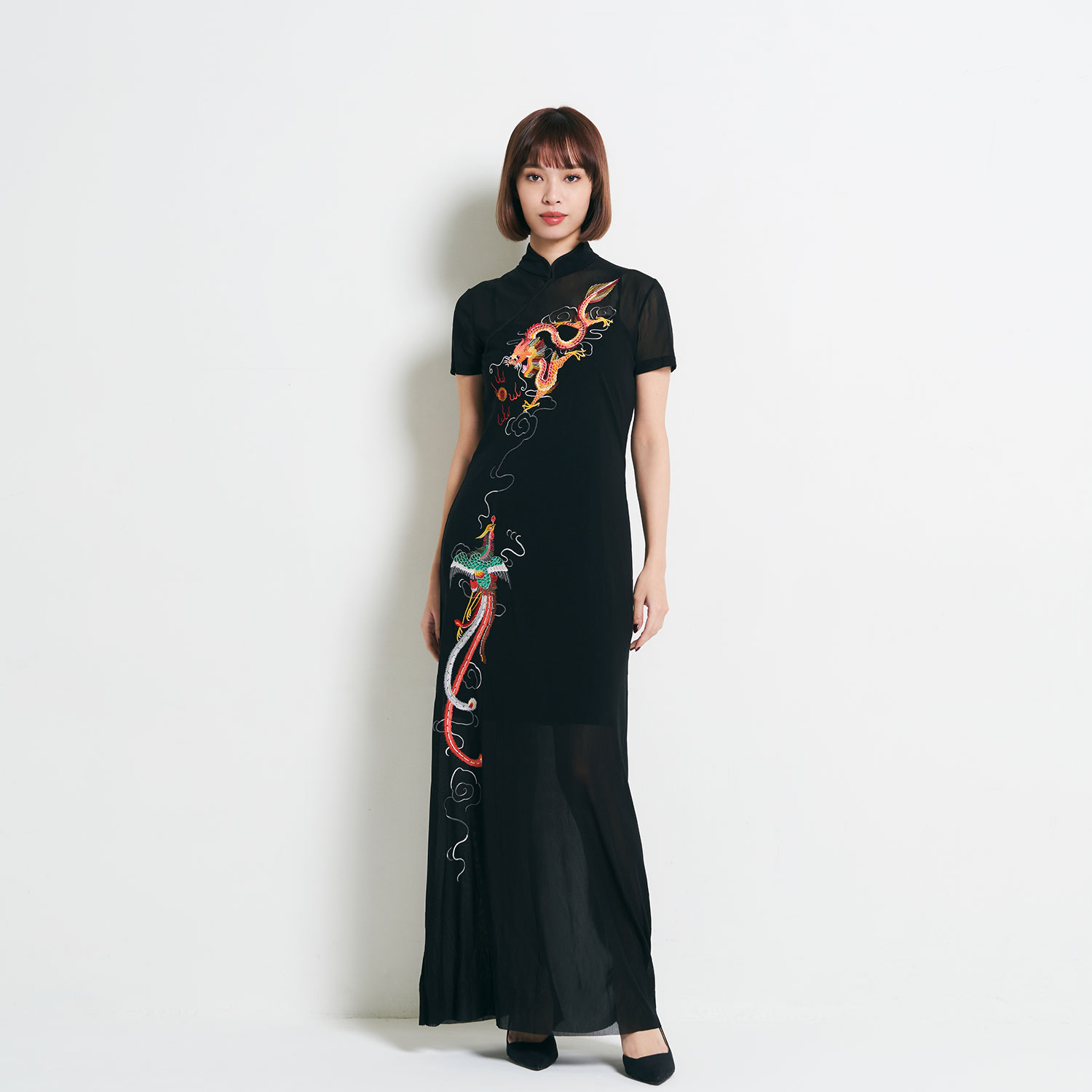 DRAGON+PHOENIX EMBROIDERY ドレス｜VIVIENNE TAM（ヴィヴィアンタム 