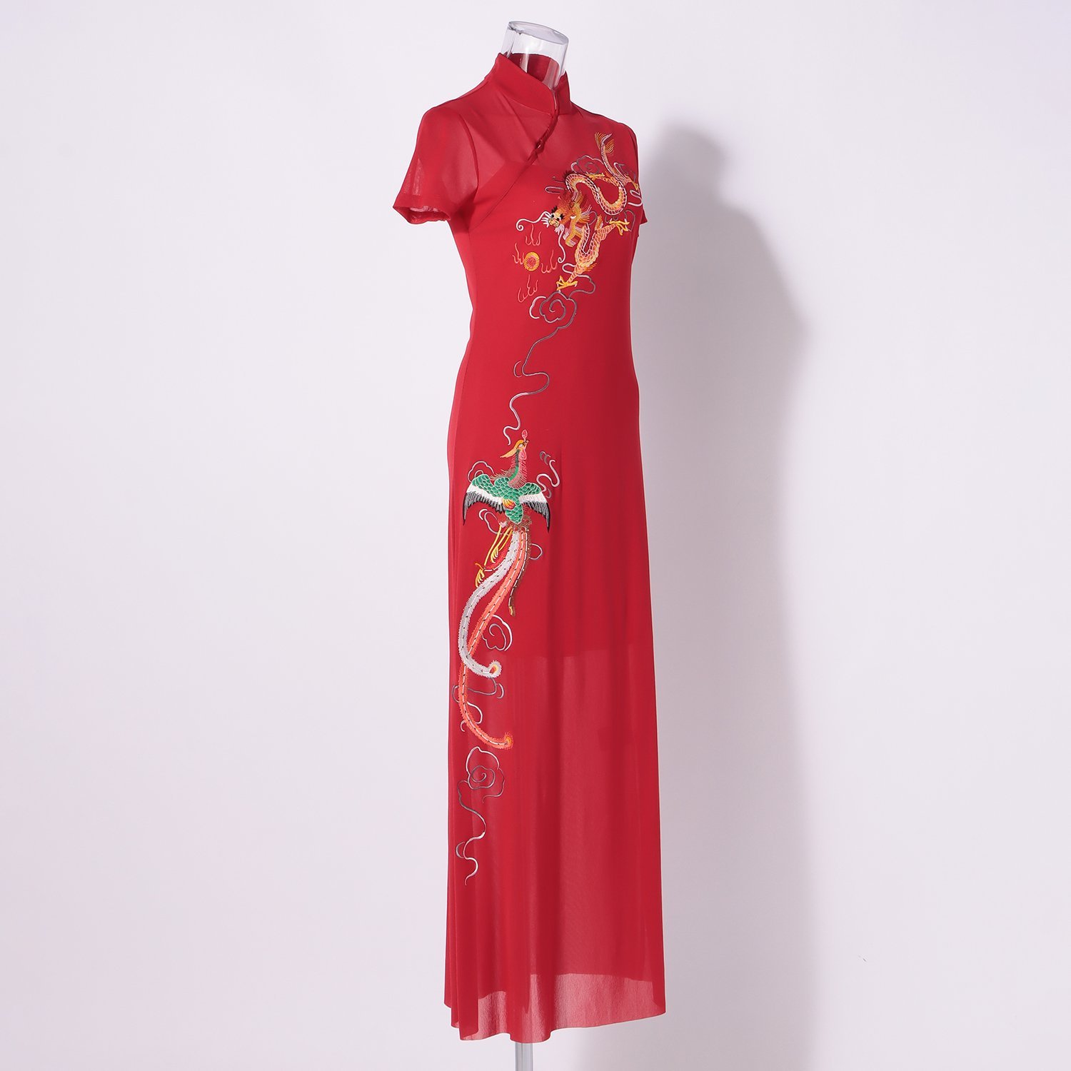 ZLVWB Traditional Chinese Bride Wedding Party Toast Dresses Embroidery Dragon  Phoenix Cheongsam Marry Dress Satin Skirt (Color : D, Size : 3XL code) :  Amazon.co.uk: Fashion