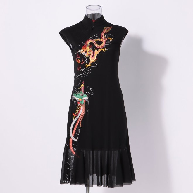 DRAGON+PHOENIX EMBROIDERY　ドレス 詳細画像 ブラック 4