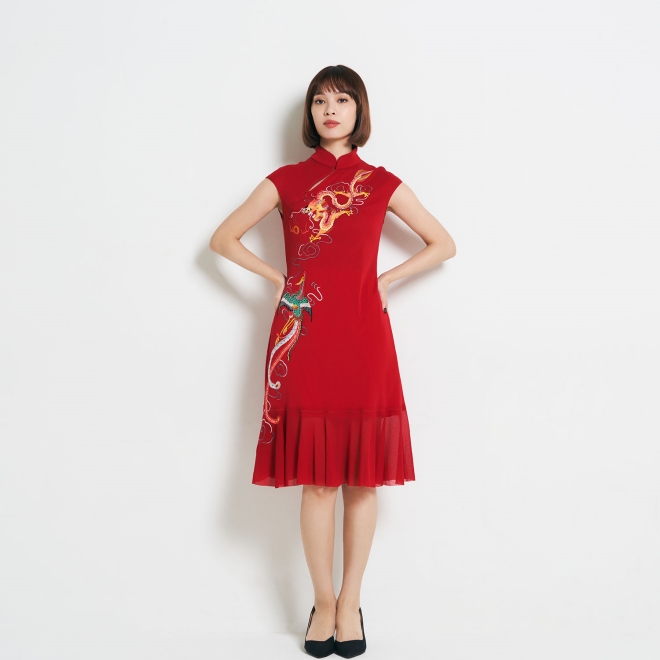 DRAGON+PHOENIX EMBROIDERY　ドレス 詳細画像 レッド 1