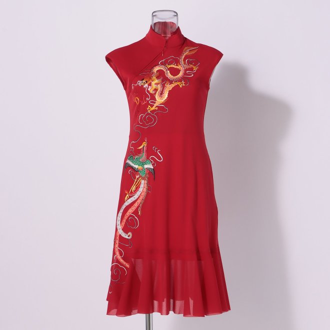 DRAGON+PHOENIX EMBROIDERY　ドレス 詳細画像 レッド 2