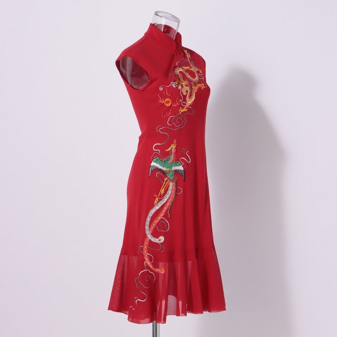 DRAGON+PHOENIX EMBROIDERY　ドレス 詳細画像 レッド 3