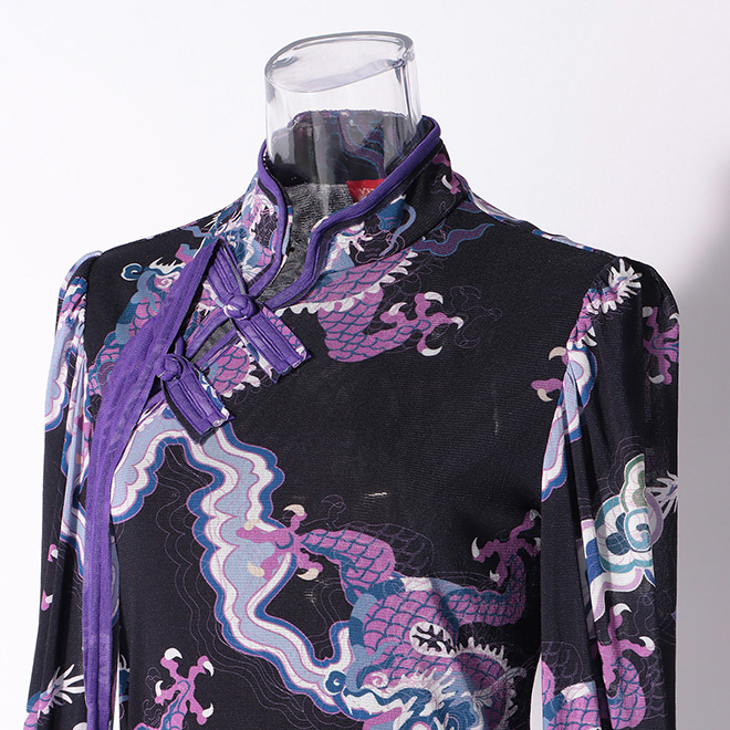 DRAGON CLOUD PRINTED STRETCH NET　ドレス 詳細画像 パープル系マルチ 8