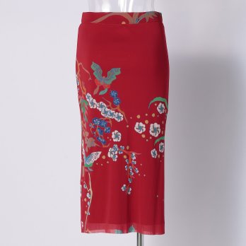PLUM PRINT ON STRETCH NETTING　スカート 詳細画像
