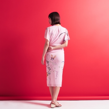 PLUM PRINT ON STRETCH NETTING　スカート 詳細画像