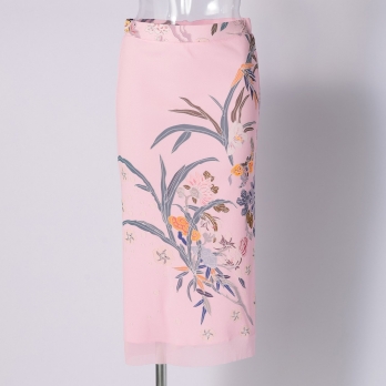 PLUM PRINT ON STRETCH NETTING　スカート 詳細画像