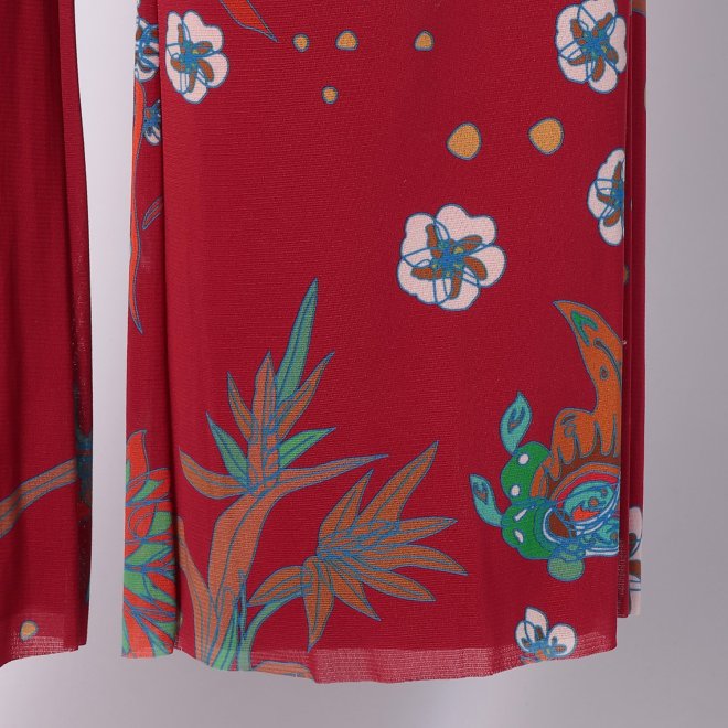 PLUM PRINT ON STRETCH NETTING　パンツ 詳細画像 レッド 5