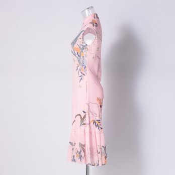 PLUM PRINT ON STRETCH NETTING　ドレス 詳細画像