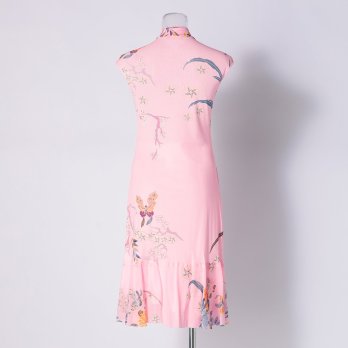 PLUM PRINT ON STRETCH NETTING　ドレス 詳細画像