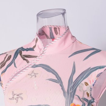 PLUM PRINT ON STRETCH NETTING　ドレス 詳細画像