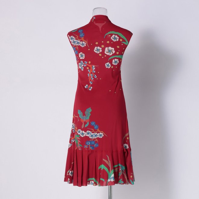 PLUM PRINT ON STRETCH NETTING　ドレス 詳細画像 レッド 2