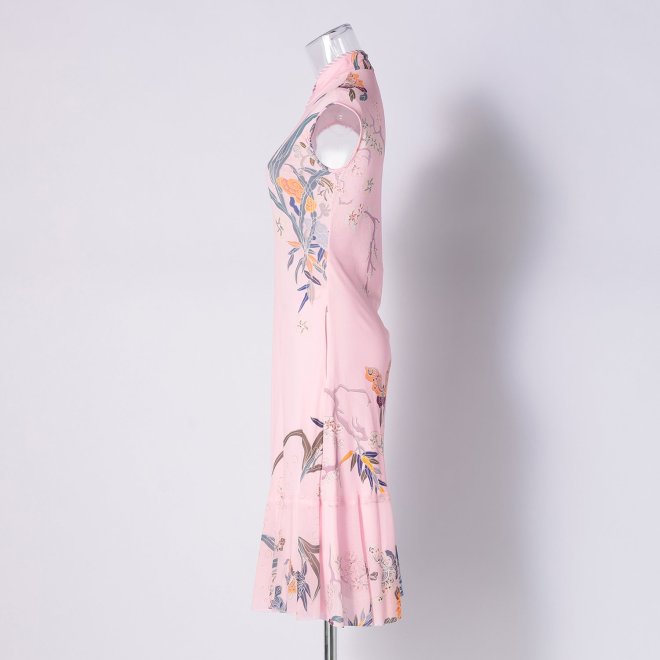 PLUM PRINT ON STRETCH NETTING　ドレス 詳細画像 ライトピンク 2