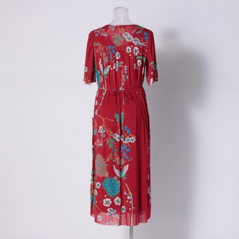 PLUM PRINT ON STRETCH NETTING　ドレス 詳細画像