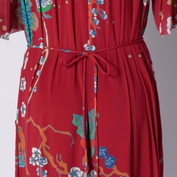 PLUM PRINT ON STRETCH NETTING　ドレス 詳細画像