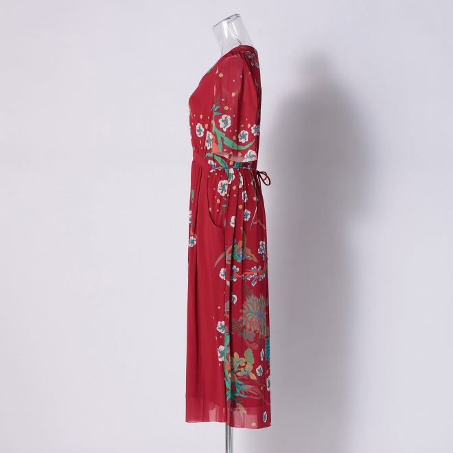 PLUM PRINT ON STRETCH NETTING　ドレス 詳細画像 レッド 6
