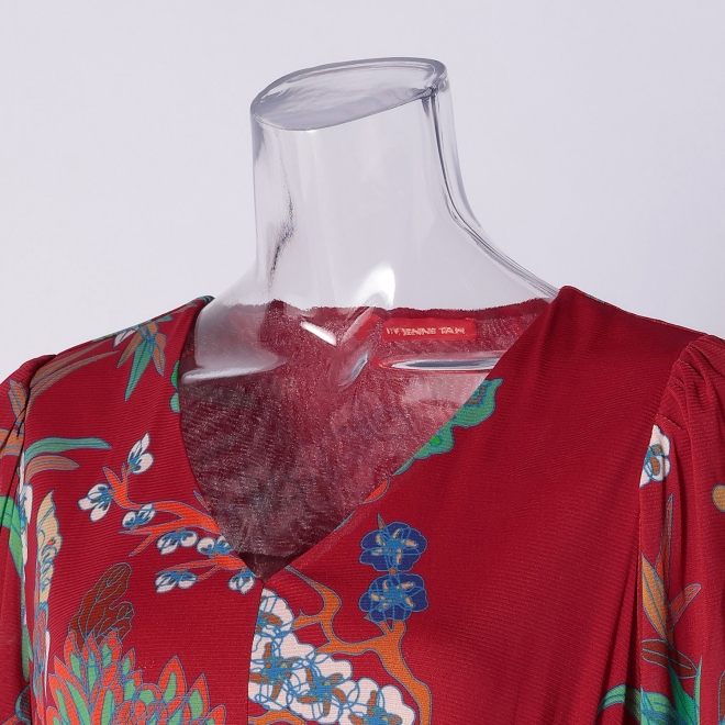 PLUM PRINT ON STRETCH NETTING　ドレス 詳細画像 レッド 8