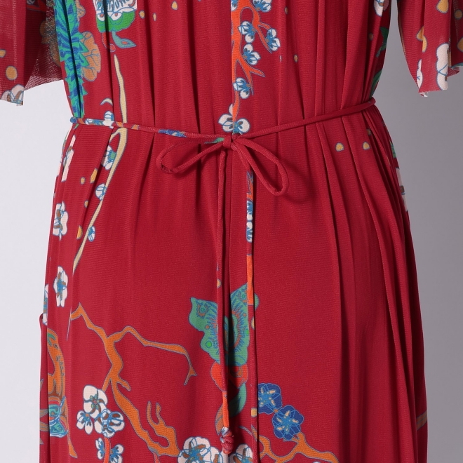 PLUM PRINT ON STRETCH NETTING　ドレス 詳細画像 レッド 9
