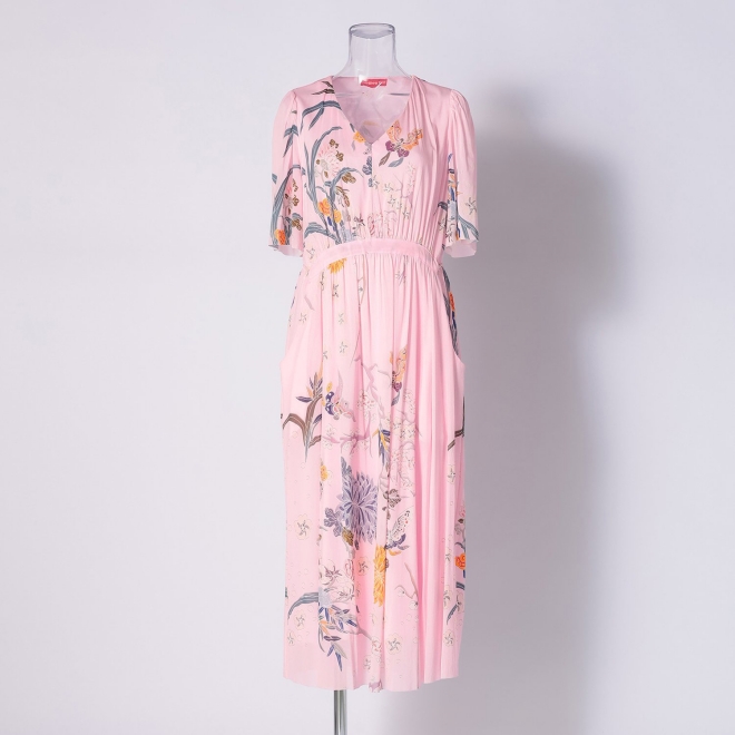 PLUM PRINT ON STRETCH NETTING　ドレス 詳細画像 ライトピンク 1