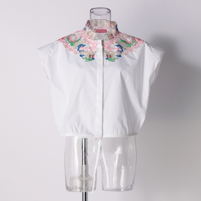 WHITE SHIRTING with FLOWER APPLIQUE　ブラウス 詳細画像 白系マルチ 7