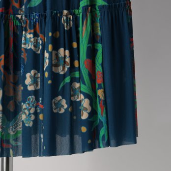 NAVY FLORAL STRETCH NETTING　スカート 詳細画像