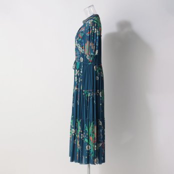 NAVY FLORAL STRETCH NETTING　ドレス 詳細画像