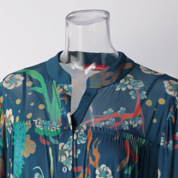NAVY FLORAL STRETCH NETTING　ドレス 詳細画像