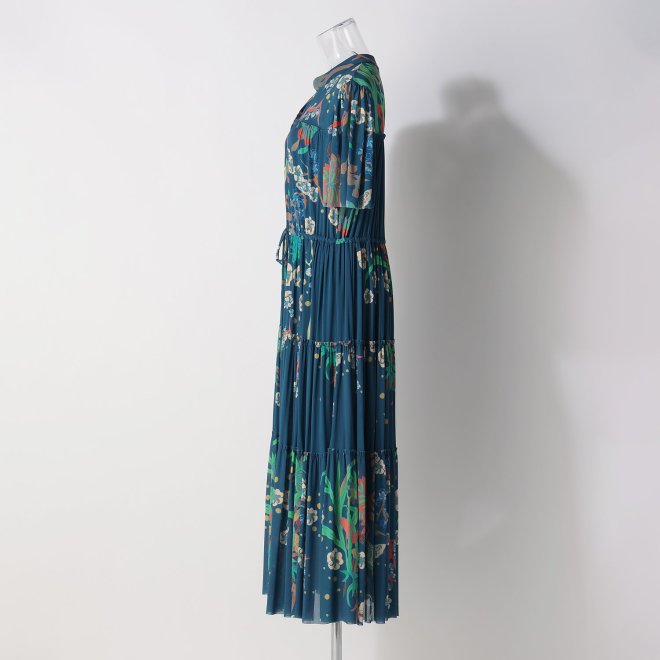 NAVY FLORAL STRETCH NETTING　ドレス 詳細画像 ブルー系マルチ 2