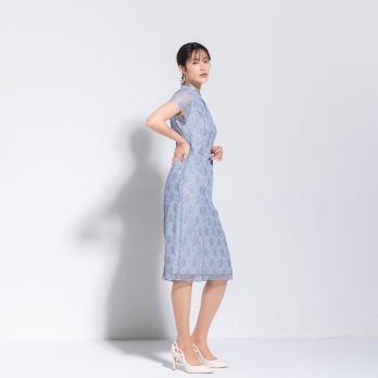 【DRESS COLLECTION】 チュールレースチャイナドレス 詳細画像