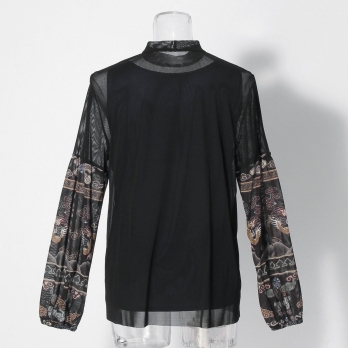 Dragon cloud print net ブラウス 詳細画像